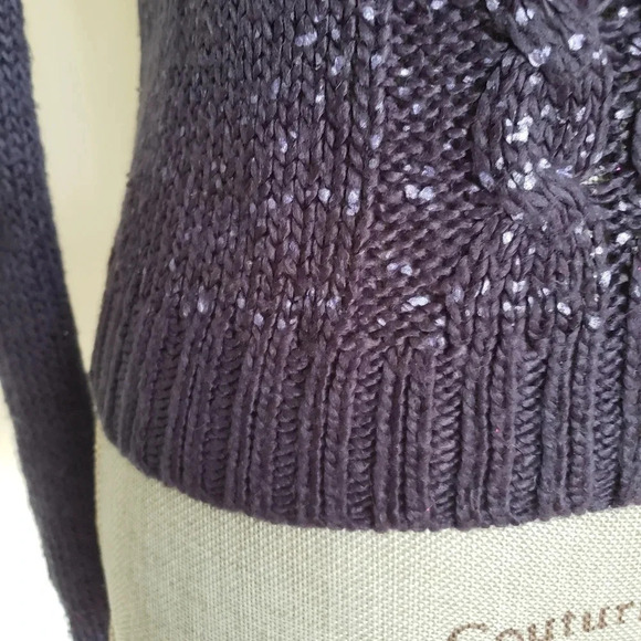 Mudd Cropped Sweater Long Sleeves Navy Blue Warm S - Picture 6 of 8